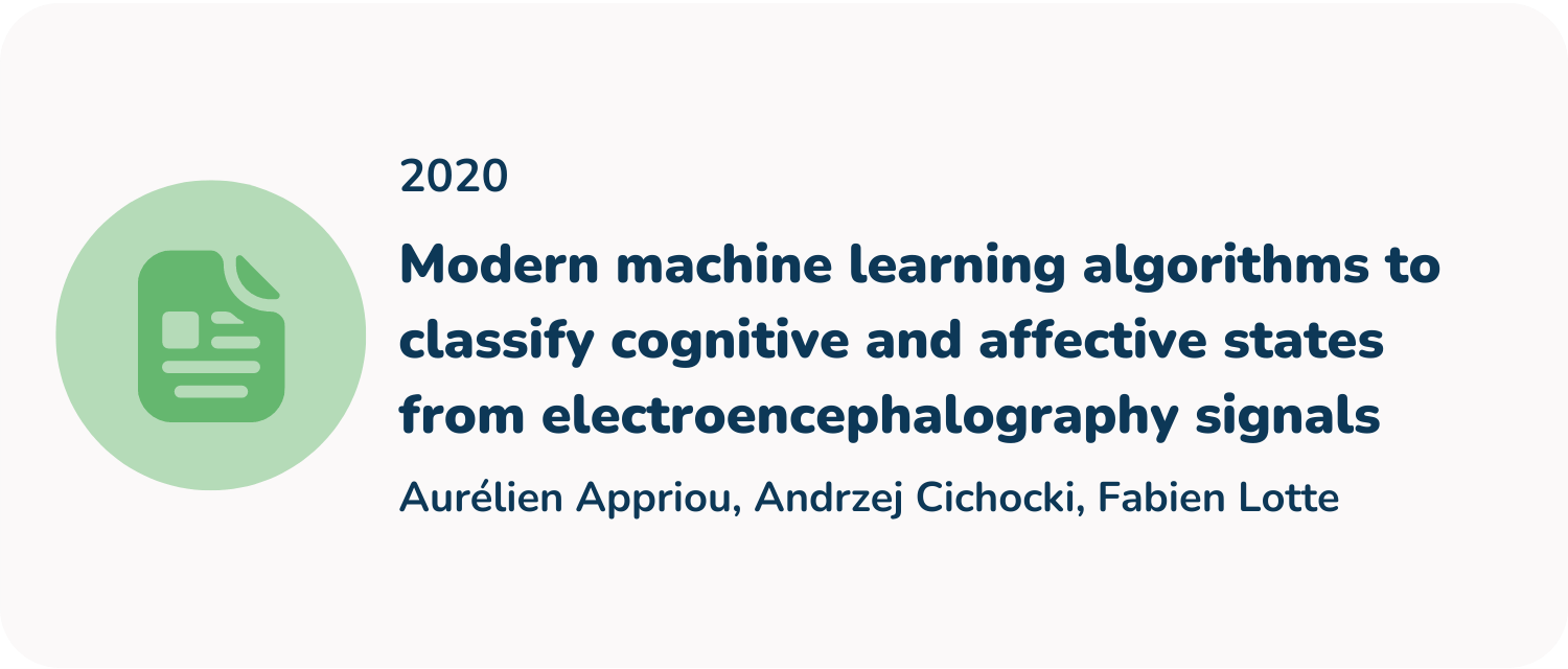 Modern machine learning algorithms to classify cognitive and affective states from electroencephalography signals